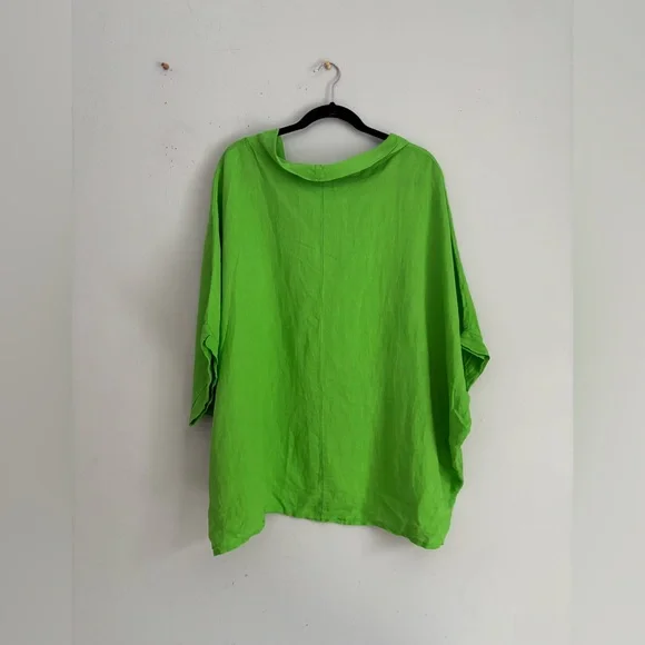 Italian Linen Top XL Made in Italy 100% Linen Oversized - Picture 2 of 9